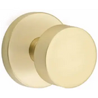 EMTEK Disk Rosette Dummy, Pair with Matching Finish Round Knob  5059ROUUS4 - Satin Brass (US4)