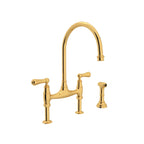 Perrin and Rowe Georgian Era 1.5 GPM Widespread Bridge Kitchen Faucet - Includes Side Spray