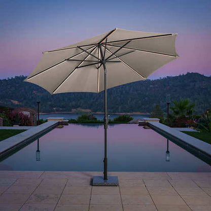 Sunvilla 10' Round Solar LED Market Umbrella