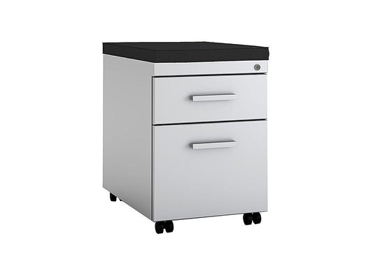 Steelcase - TS Series Mobile File Cabinet with Cushion - Platinum Metallic