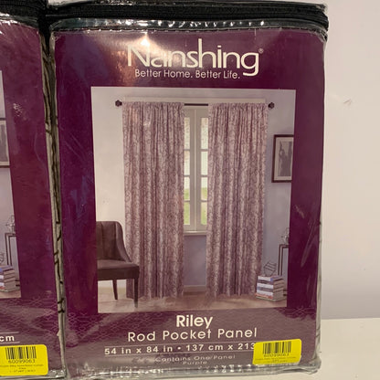 Nanshing America Purple Riley Semi-Sheer Curtain Panels 54x84