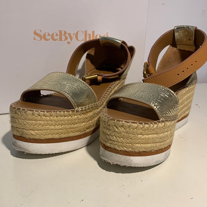 Used ESPADRILLES SEE BY CHLOÉ Light Gold 533 - Size 6 - EU 37