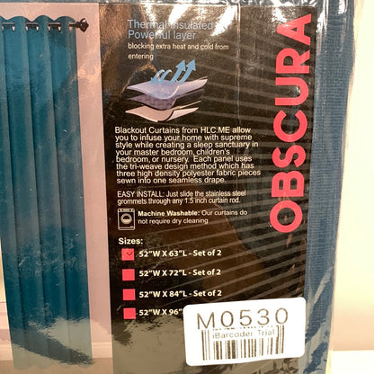 HLC.ME Teal Blue Cooper Thermal Blackout Curtain Panel - Set of Two