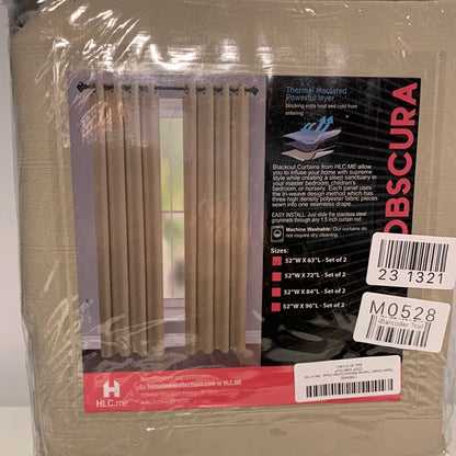 HLC.ME  Taupe Cooper Thermal Blackout Curtain Panel - Set of Two