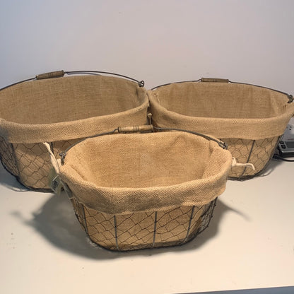 A & B Home Canvas Joyce Basket - Set of Three