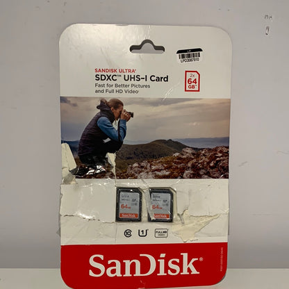 Tarjeta de memoria SanDisk Ultra SDXC 2 X 64GB = 128GB Clase 10