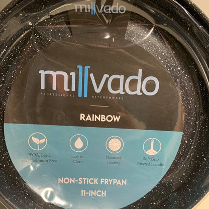 Millvado - Rainbow Non Stick Frypan, Blue 11", Soft Grip Handle