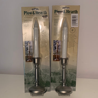 2 Plow & Hearth Battery-Operated Cordless Candle with Auto Timer