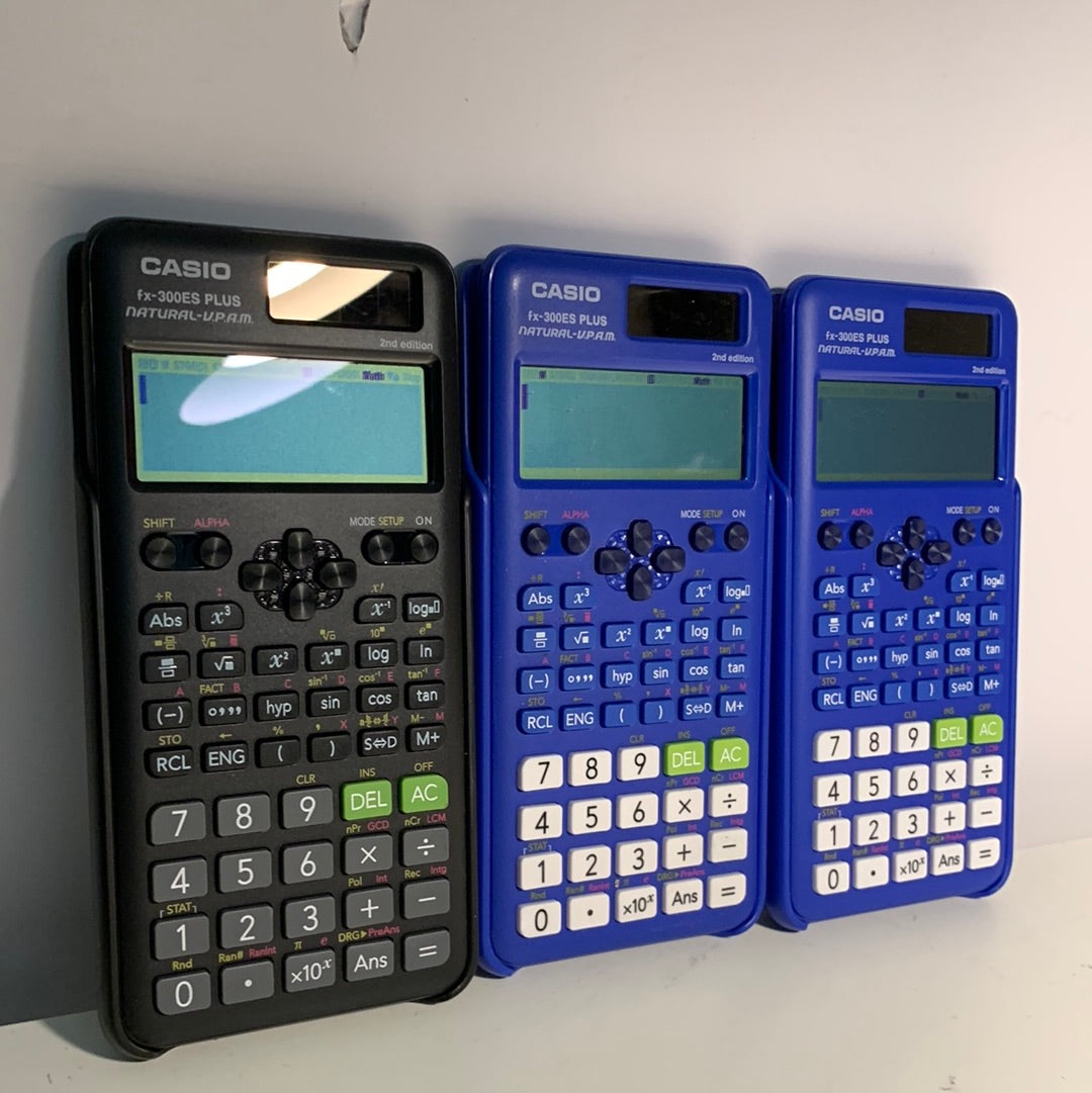 Used 3 Casio fx-300ES PLUS Scientific Calculator Black/Blue