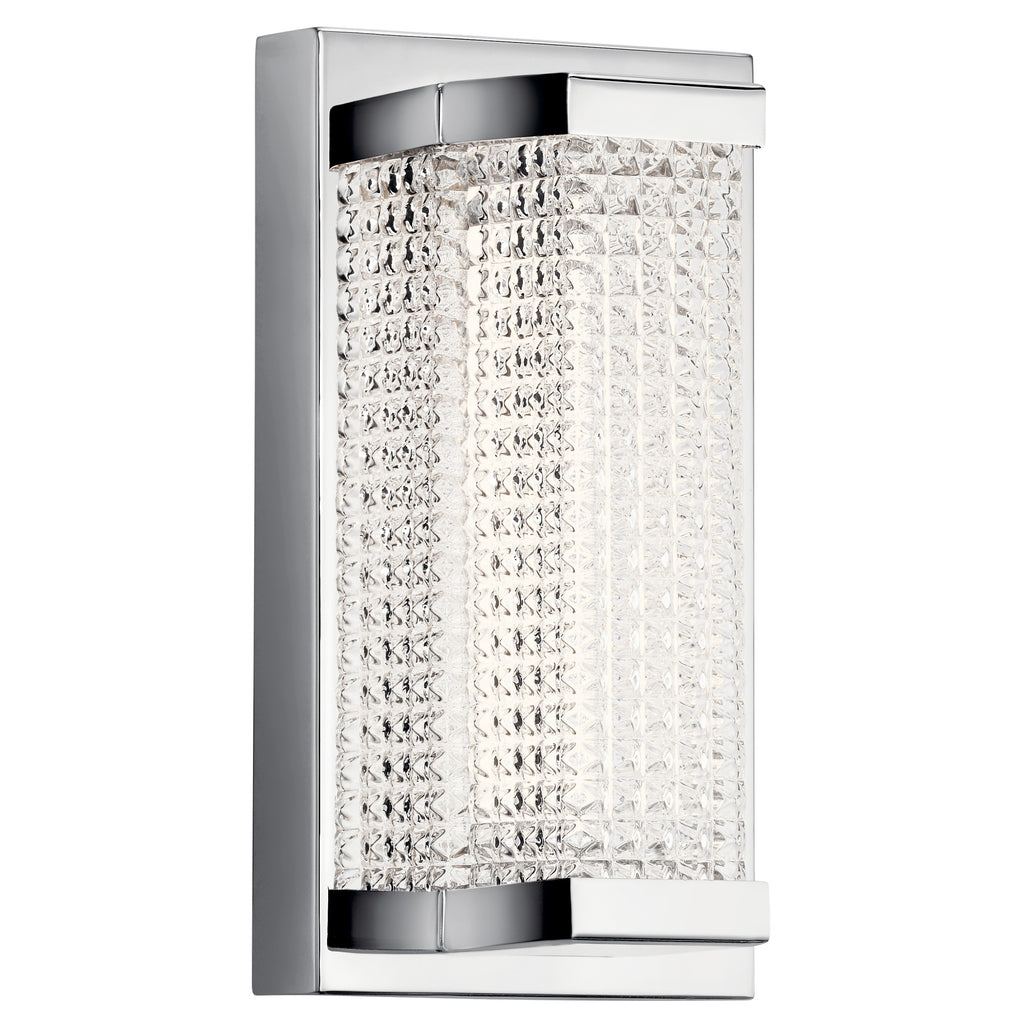 Elan Lighting 85081CH Ammiras - 5’’ 10.5W 1 LED Wall Sconce Chrome Finish with Clear Textured Glass - *Lighting &