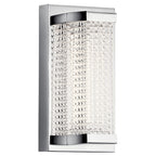Elan Lighting 85081CH Ammiras - 5’’ 10.5W 1 LED Wall Sconce Chrome Finish with Clear Textured Glass - *Lighting &