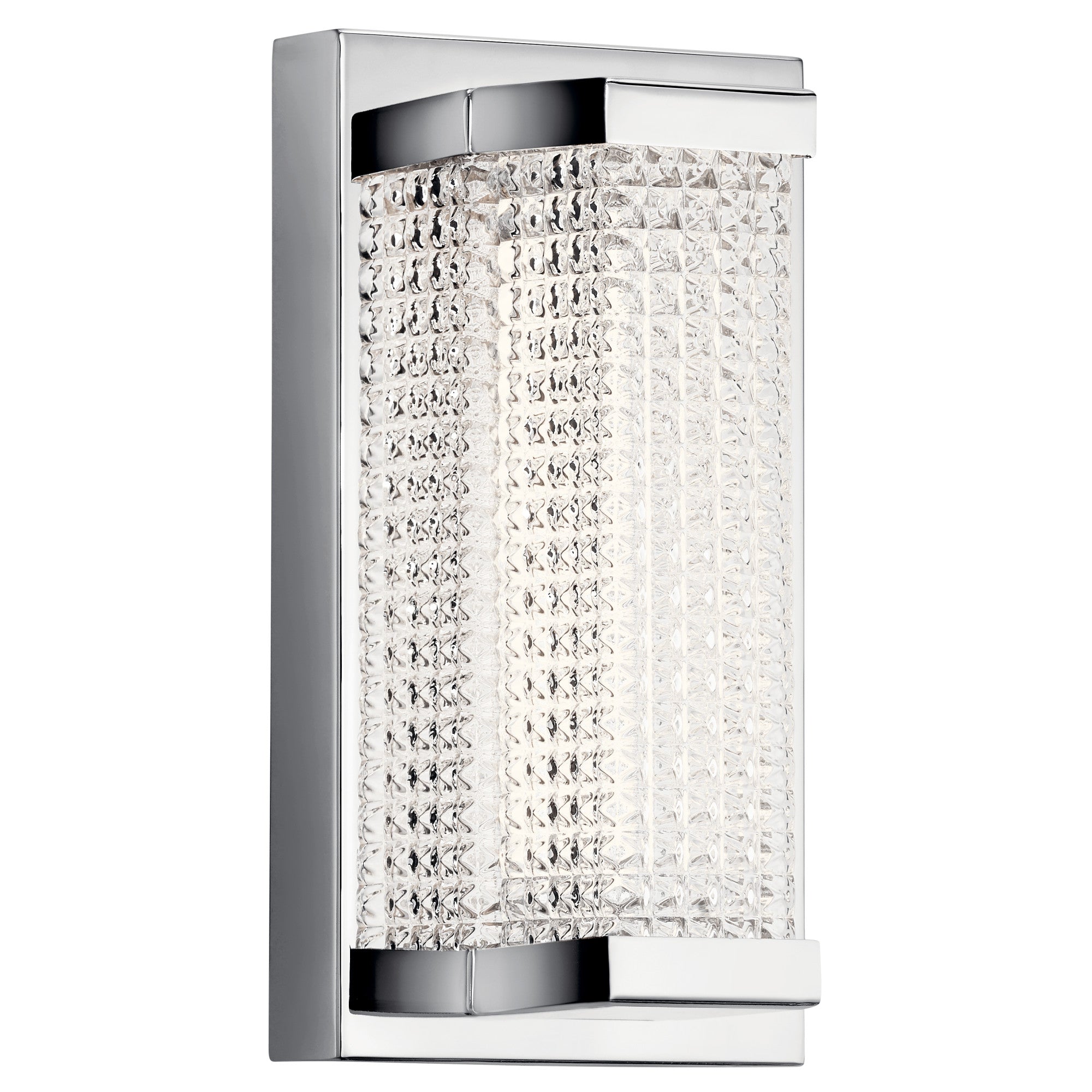 Elan Lighting 85081CH Ammiras - 5’’ 10.5W 1 LED Wall Sconce Chrome Finish with Clear Textured Glass - *Lighting &