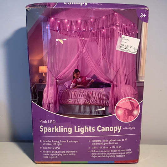 HearthSong Indoor Forts & Tents 0 - Pink Indoor/Outdoor Sparkling Lights Canopy