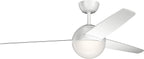 KICHLER 300710MWH Protruding Mount 3 White Blades Ceiling fan with 17 watts light Matte White - *Lighting & Electrical