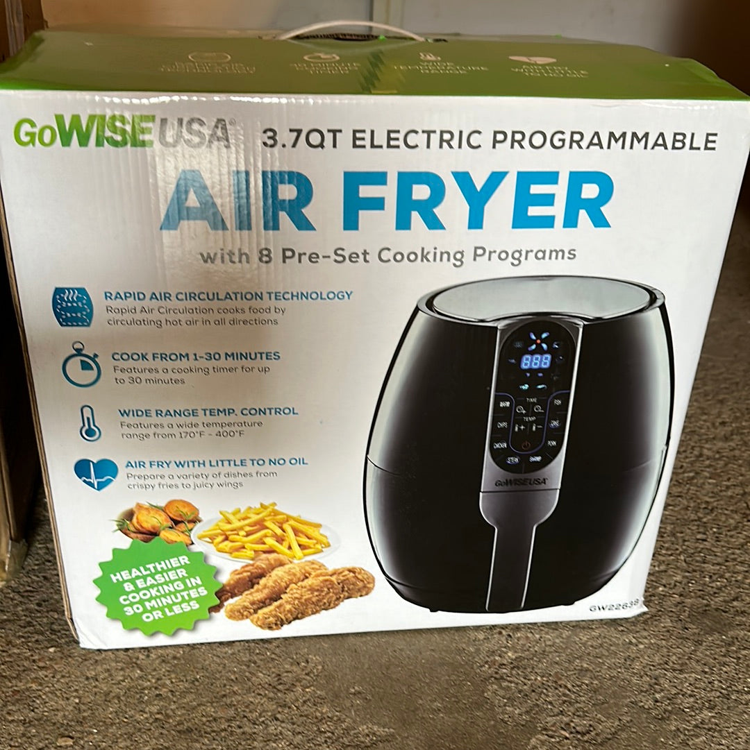 GoWISE USA 3.7-Quart 8-in-1 Electric Programmable Air Fryer Black