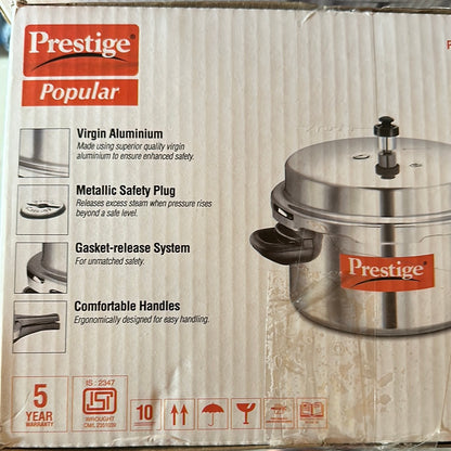 Prestige Popular Pressure Cooker, 7.5 Liter, Silver