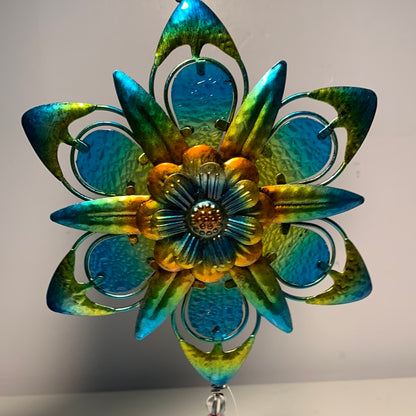 6 colgantes de hoja perenne decoración de flores de cristal 2WC809