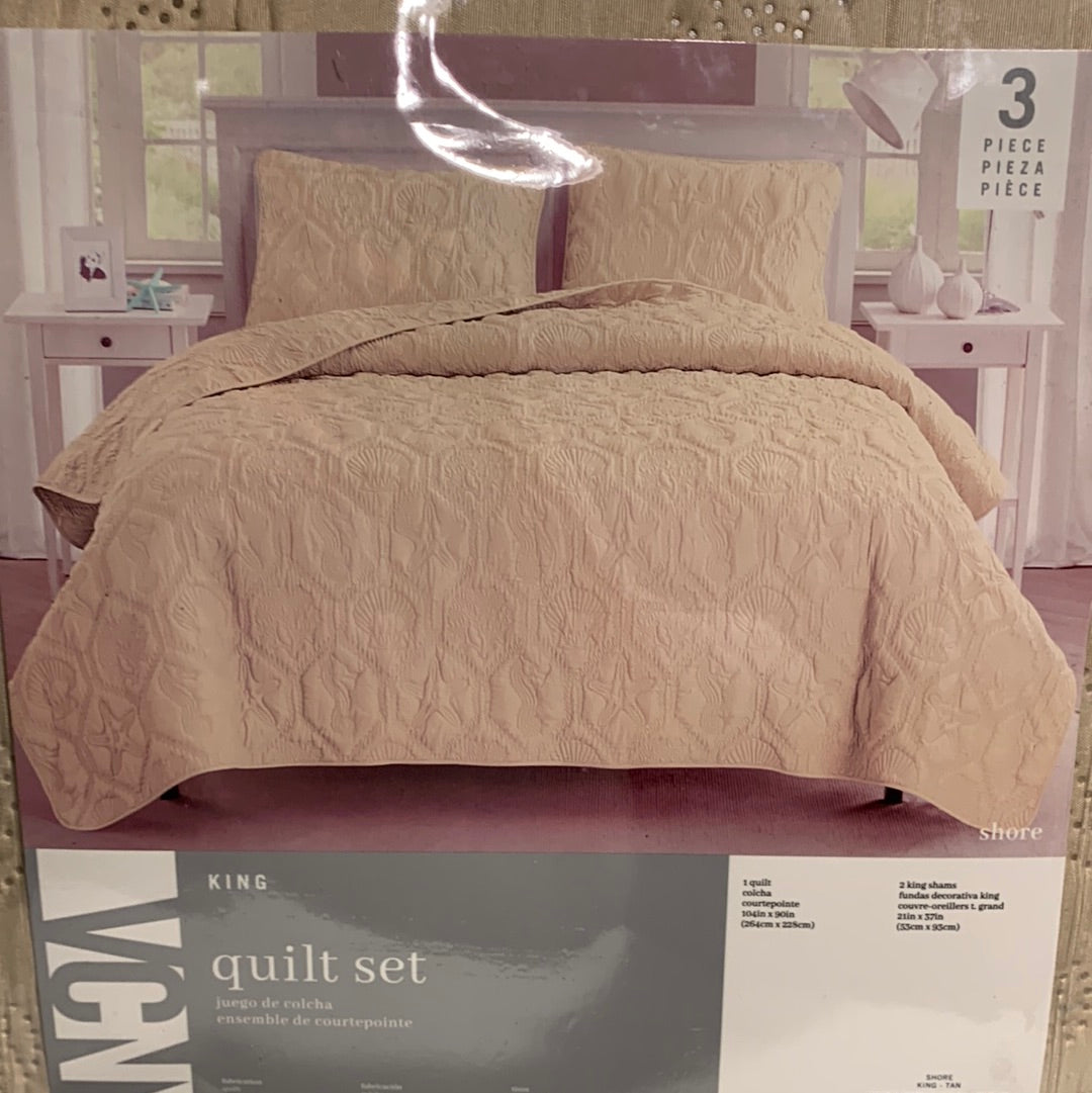 VCNY Home Shore 3-Piece Embossed King Quilt Set