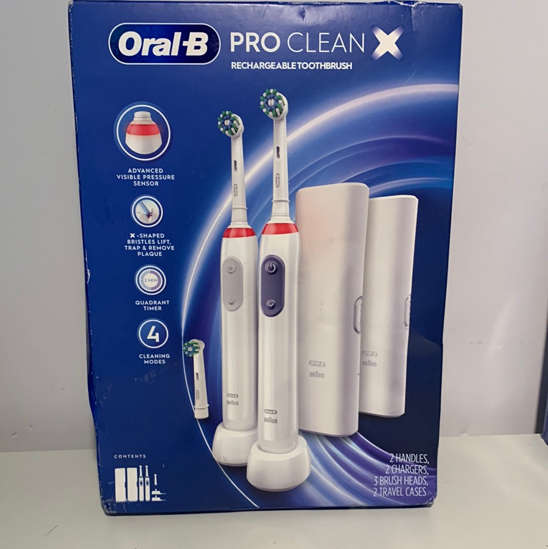 Oral-B Pro Clean Rechargeable Toothbrush (2 Pack + 3 Brush Heads)