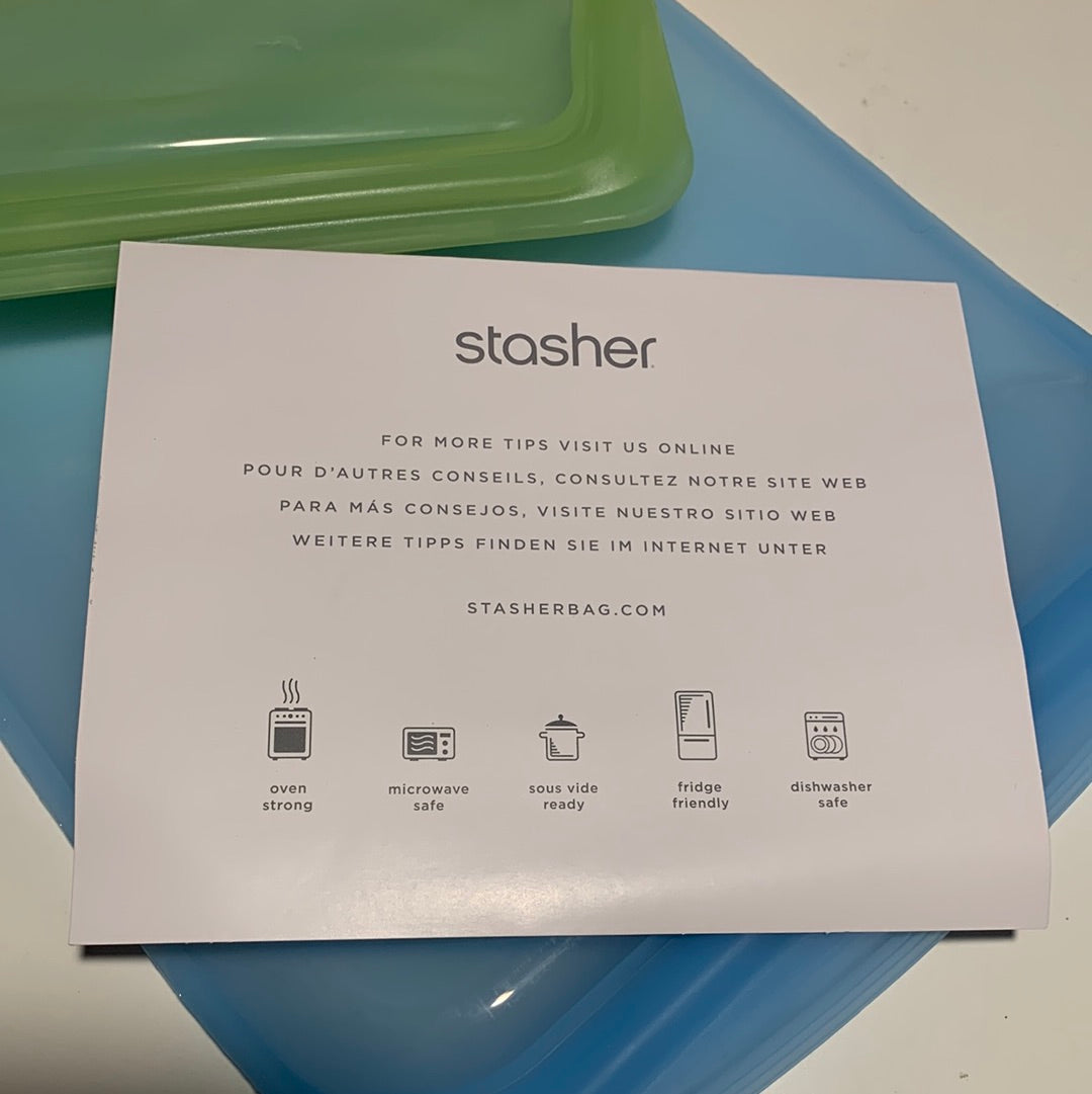 Stasher Silicone Reusable, Bundle 4-Pack Large Food Meal Prep Storage Containere Container
