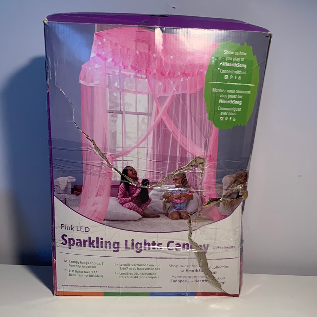 HearthSong Indoor Forts & Tents 0 - Pink Indoor/Outdoor Sparkling Lights Canopy
