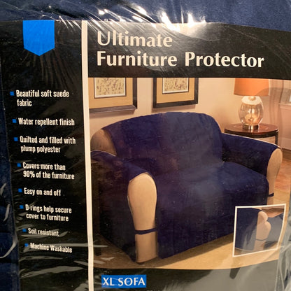 Jeffrey Ultimate Faux Suede XL Sofa Furniture Slipcover, Blue