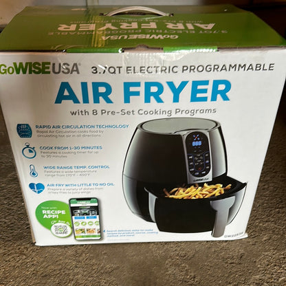 GoWISE USA 3.7-Quart 8-in-1 Electric Programmable Air Fryer Black