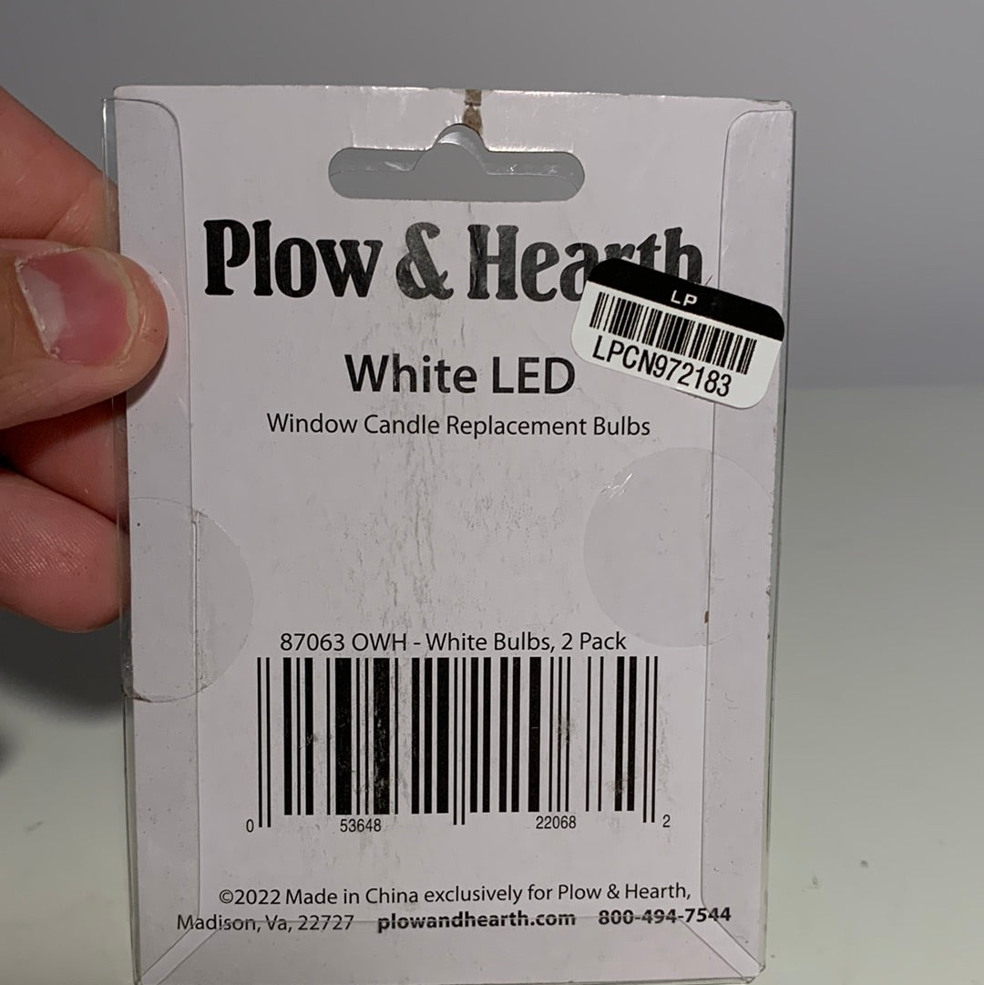 Bombillas LED blancas Plow &amp; Hearth para velas de ventana, paquete de 2