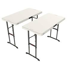 Lifetime 4-Foot Commercial Adjustable Height Folding Table (2-pack)