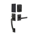 Emtek Empowered 2 Ares Left Handed Sectional Electronic Touchpad/Fingerprint Keyless Entry Handleset with Helios Interior Lever and Bluetooth/WiFi Model: EMP23234HLOLHUS19