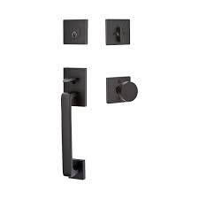 Emtek Baden Sectional Single Cylinder Keyed Entry Handleset with Round Interior Knob Model: 4820ROUUS19 | *Tools