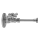 Jaclo Quarter Turn Straight Pattern 5/8" O.D. Compression (Fits 1/2" Copper) x 3/8" O.D. Toilet Supply Kit with Standard Cross Handle, 20" Supply Tube, Escutcheon