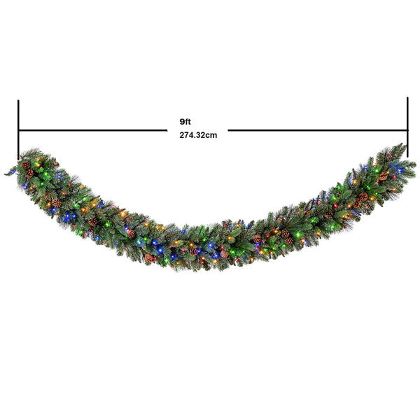 Kirkland 9’ Pre-lit LED With Twinkle Artificial Greenery Garland - *Christmas & Seasonal
