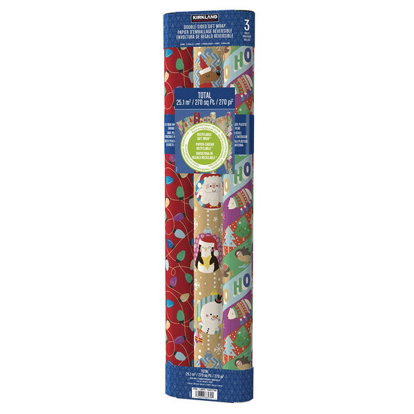 Kirkland Signature Double Sided Wrapping Paper 3-pack - *Christmas & Seasonal