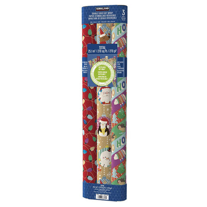 Kirkland Signature Double Sided Wrapping Paper 3-pack - *Christmas & Seasonal