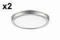 2 x Energetic 14 Slim LED Flush Mount Light Fixture. Brushed Nickel