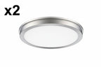 2 x Energetic 14 Slim LED Flush Mount Light Fixture. Brushed Nickel