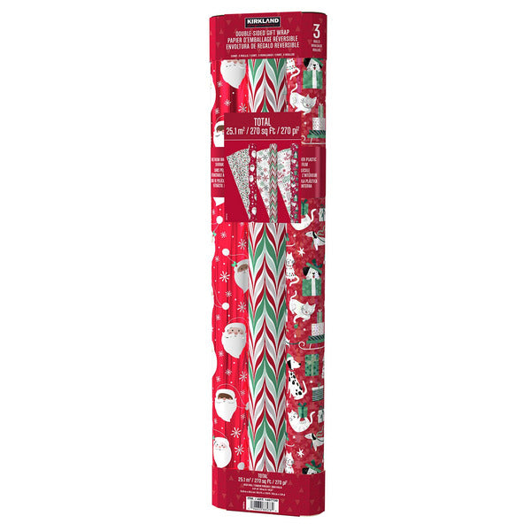 Kirkland Signature Double Sided Wrapping Paper 3-pack - *Christmas & Seasonal