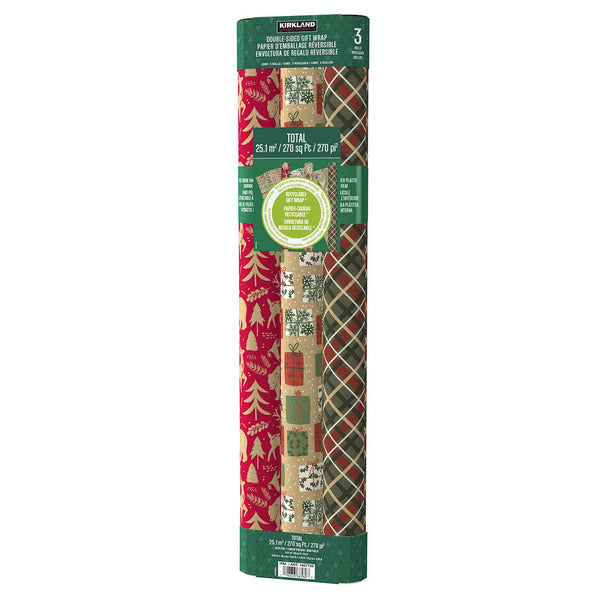 Kirkland Signature Double Sided Wrapping Paper 3-pack - *Christmas & Seasonal