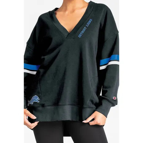 NFL Detroit Lions Women's Dark Champion V-Neck Tunic, S