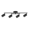 Hampton Bay 2.2 ft. 4-Light Matte Black Hard Wired Flexible Track Lighting Kit with Center Swivel Bar and Pinhole Head Shades