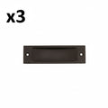 3 x RK International [CF-5631-RB] Solid Brass Cabinet Flush Pull - Thin Rectangle - Oil Rubbed Bronze Finish - 4 1/2" L - 3/8" Recess