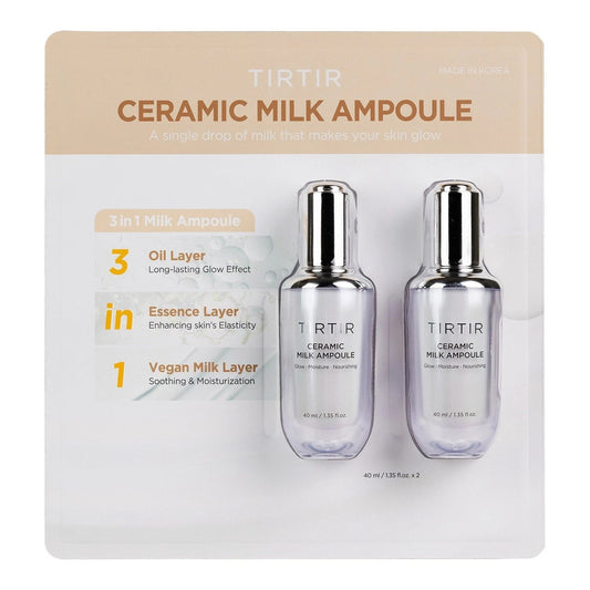 TirTir Ceramic Milk Ampoule, 1.35 Fluid Ounce / 40ml Each (Pack of 2)