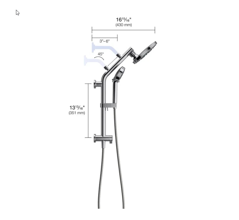Kohler Hydrorail R38001-G-BN 3-in-1 Multifunction Shower System - *Plumbing