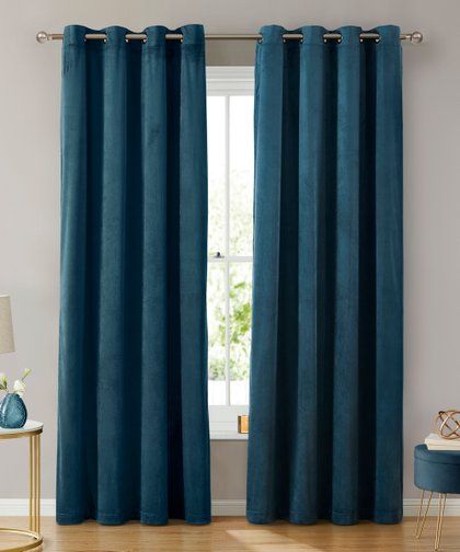 HLC.ME | Teal Blue Sawyer Curtain Panel - Set of Two