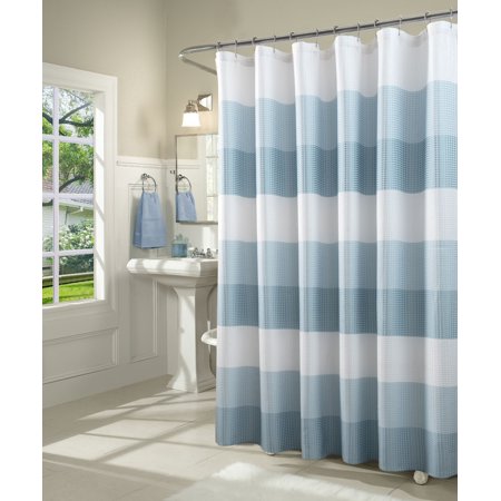 Spa 251 Ombre Waffle Striped Shower Curtain