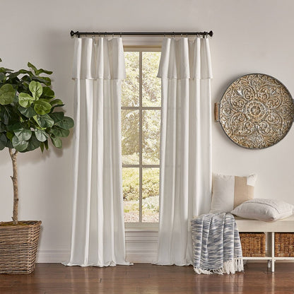 Par de paneles de cortina para ventana con filtro de caída de luz de tela Mercantile de 108 pulgadas en gris