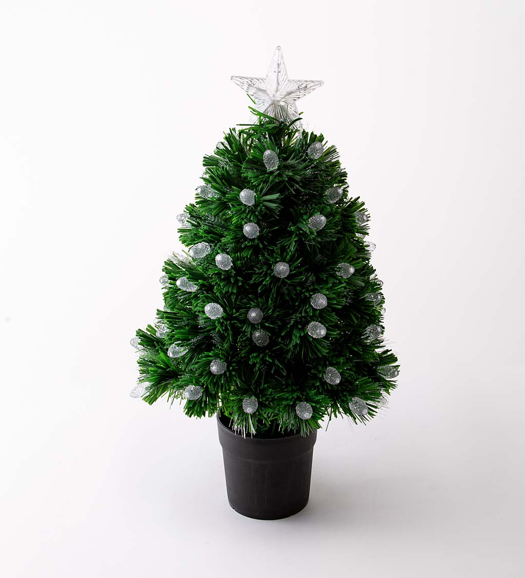 Plow & Hearth 2 H Fiber-Optic Color-Changing Tabletop Christmas Tree