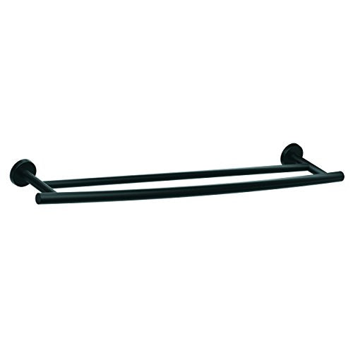Amerock Corp BH26545MB Arrondi Double-Towel Bar 24 in (610 mm) Matte Black - *Tools Hardware & Misc