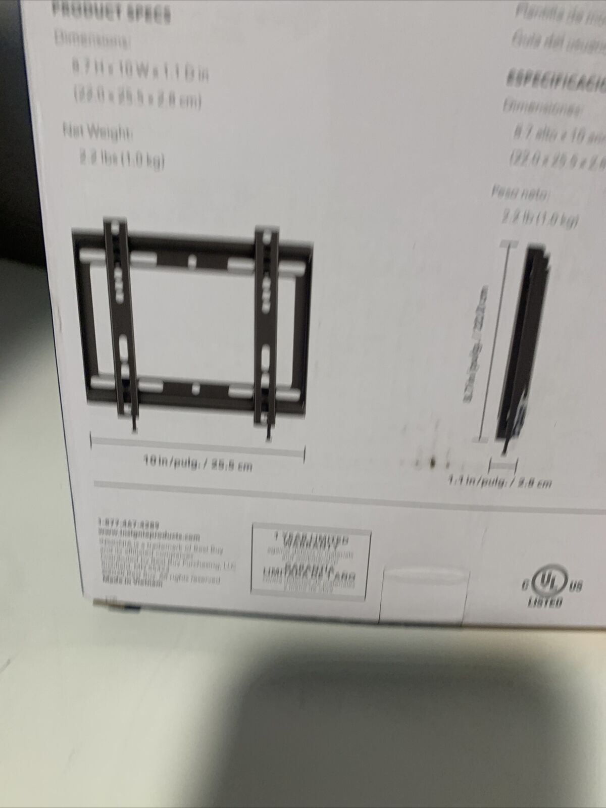 Insignia NS-HTVMFAB Fixed TV Wall Mount for Most 19" - 39" TVs